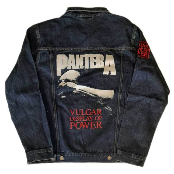 Pantera Unisex Adult Vulgar Display Of Power Back Print Washed Denim Jacket