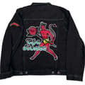 Miniatyrbillede 2 af 2: The Rolling Stones Unisex denimjakke til voksne med sympati med rygtryk