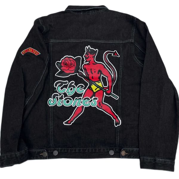 The Rolling Stones Unisex denimjakke til voksne med sympati med rygtryk