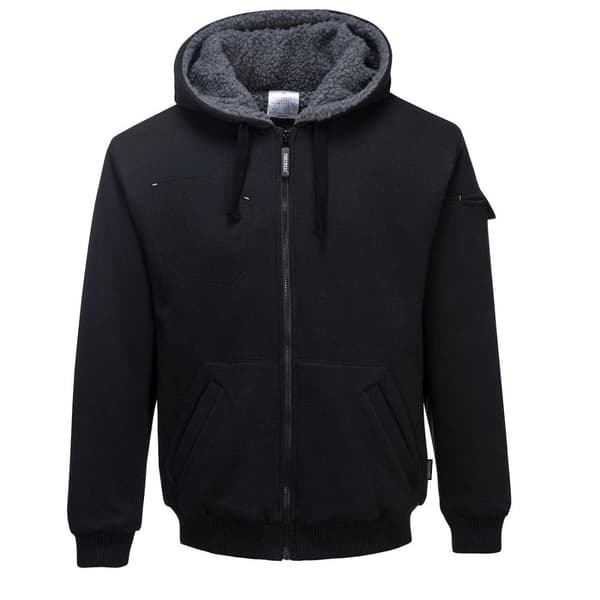 Portwest Mens Pewter Full Zip Hoodie Black S