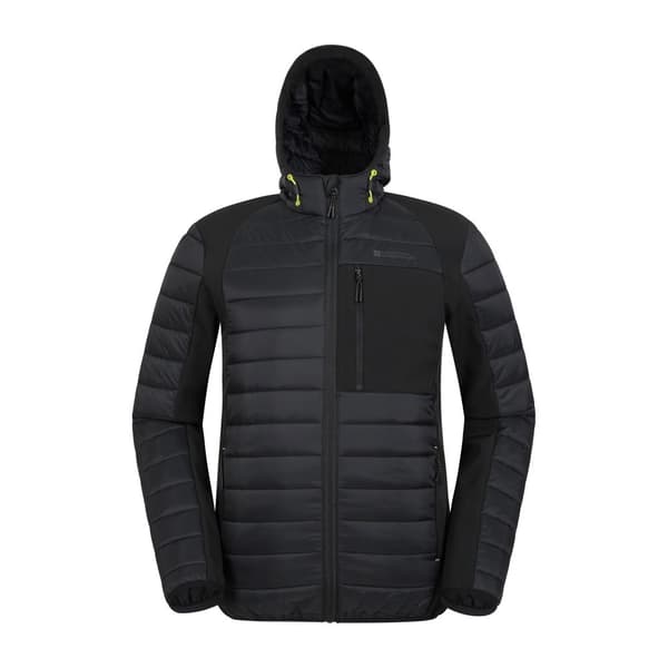 Mountain Warehouse Mens Turbine II Softshell Padded Jacket Jet Black XS