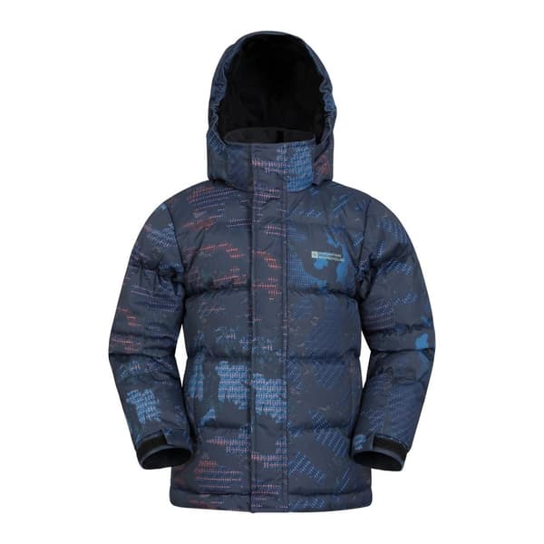 Mountain Warehouse Childrens/Kids Snow II Printed Water Resistant Padded Jacket Black 9-10 Years