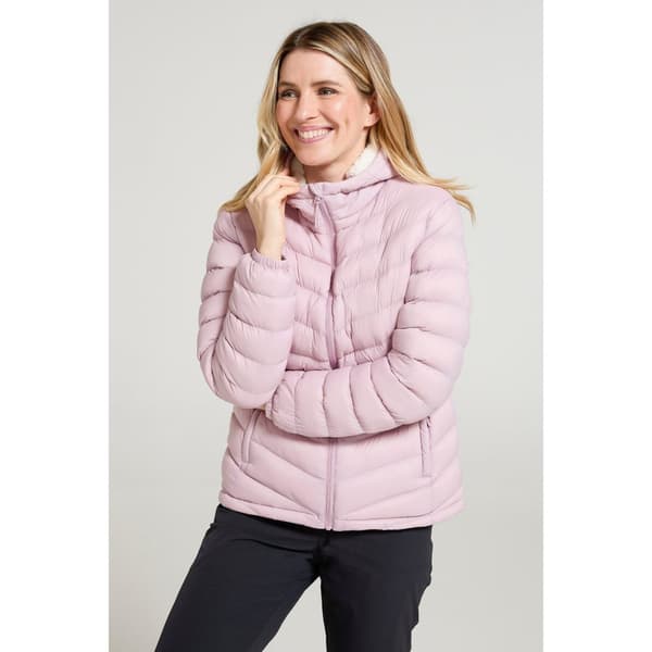 Mountain Warehouse Vadderad jacka med imitationspälsfodring för damer/damer Pale Pink 12 UK
