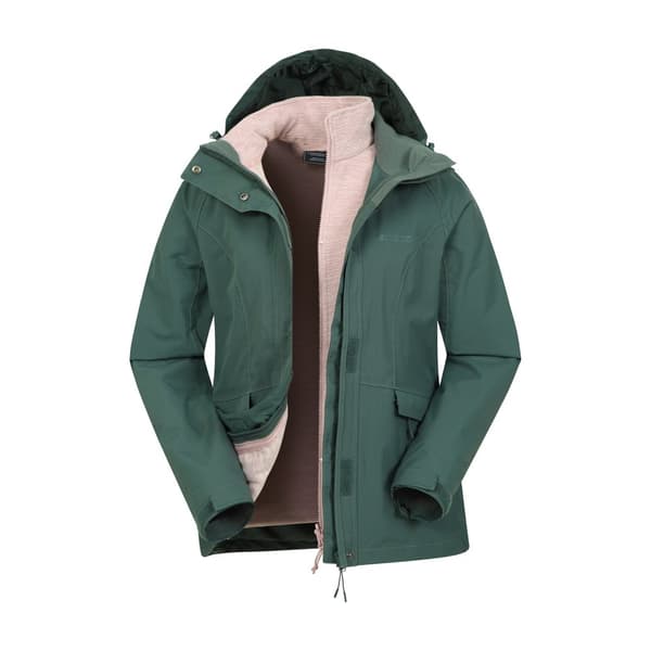 Mountain Warehouse Womens/Ladies Thunderstorm II 3 in 1 Waterproof Jacket Green 12 UK