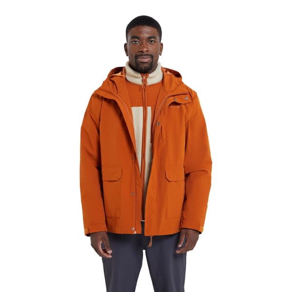 Mountain Warehouse Mens Wetlands 3 in 1 Waterproof Jacket Rust XXL