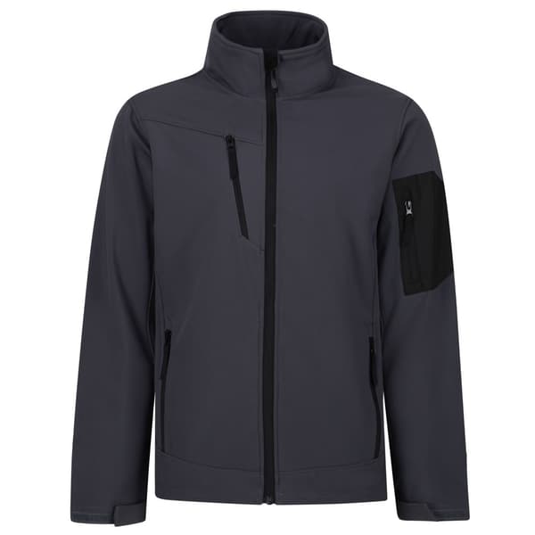 Regatta Mens Arcola Soft Shell Jacket Seal Grey/Black S