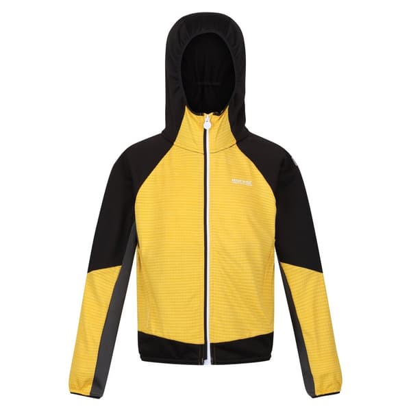 Regatta Childrens/Kids Prenton II Hooded Soft Shell Jacket California Yellow/Black 7-8 Years