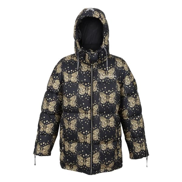 Regatta Womens/Ladies Christian Lacroix Gallican Messangers Print Baffled Padded Jacket Black/Gold 14 UK