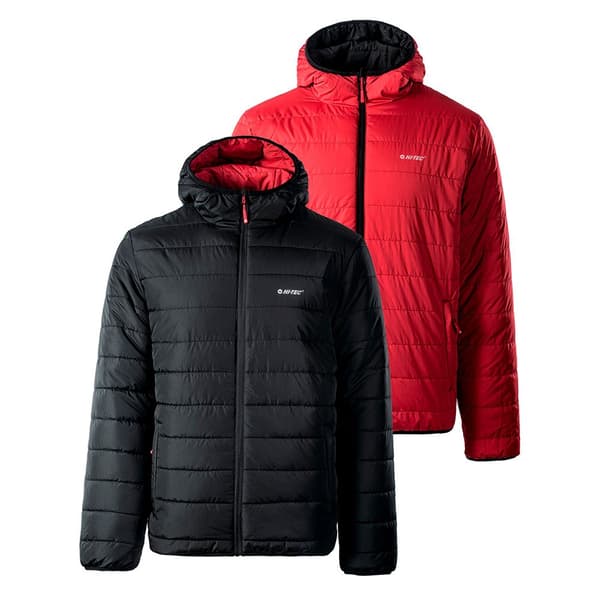 Hi-Tec Quiltad vadderad Halden-jacka för herrar Black/Salsa XXL