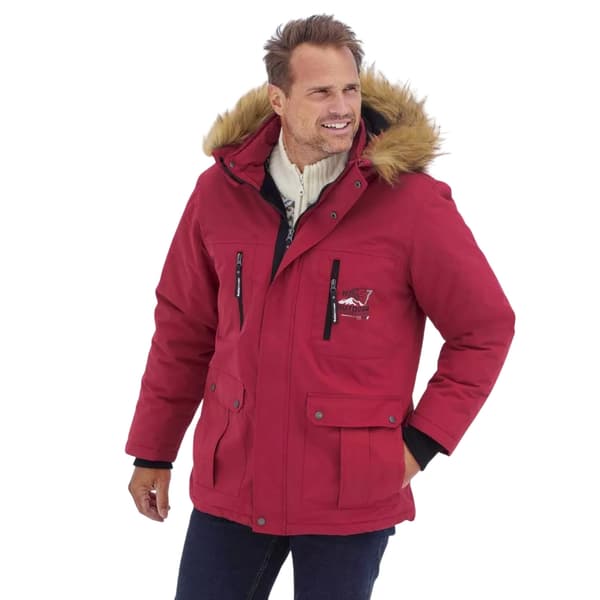 Atlas For Men Mens Water Repellent Faux Fur Hood Parka