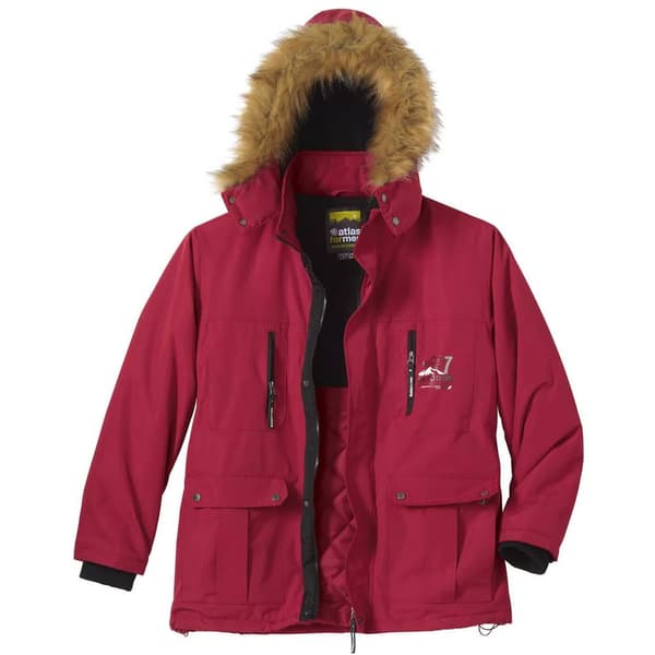 Atlas For Men Mens Water Repellent Faux Fur Hood Parka