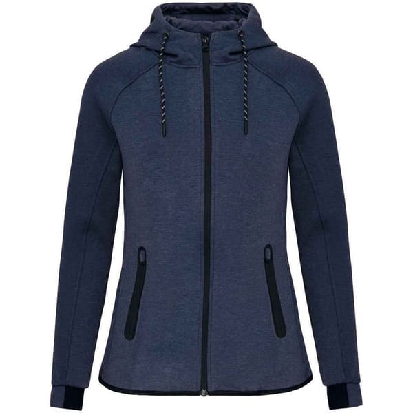 Proact Womens/Ladies Performance Hooded Jacket French Navy Heather 16 UK