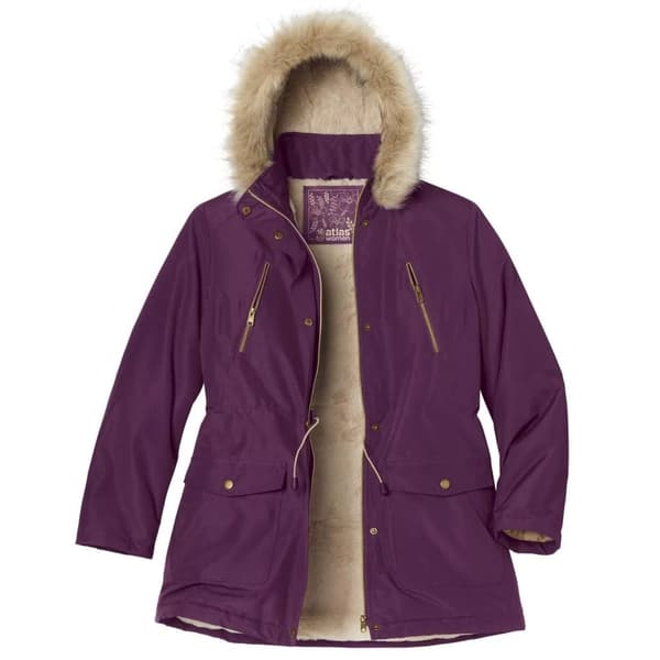 Atlas For Women Vattenavvisande parkas med huva från Microtech för damer/kvinnor Plum 12 UK - 14 UK