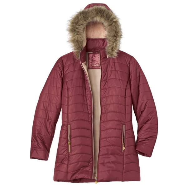 Atlas For Women Vatteret, vandafvisende, vatteret langærmet jakke til kvinder/damer Dark Rosewood 8 UK - 10 UK