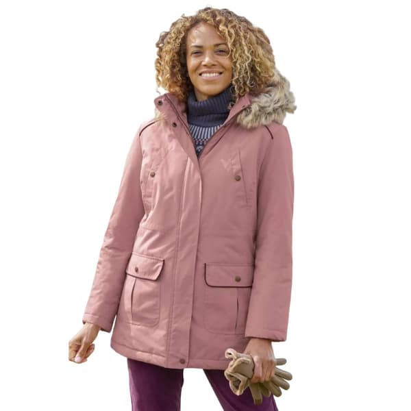 Atlas For Women Parka med luva i fuskpäls för damer/damer