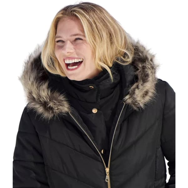 Atlas For Women Womens/Ladies Hooded Faux Fur Water Repellent Padded Jacket