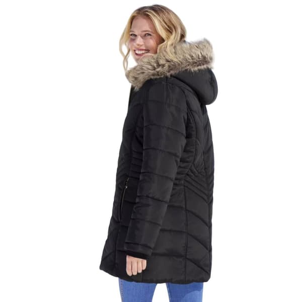 Atlas For Women Womens/Ladies Hooded Faux Fur Water Repellent Padded Jacket