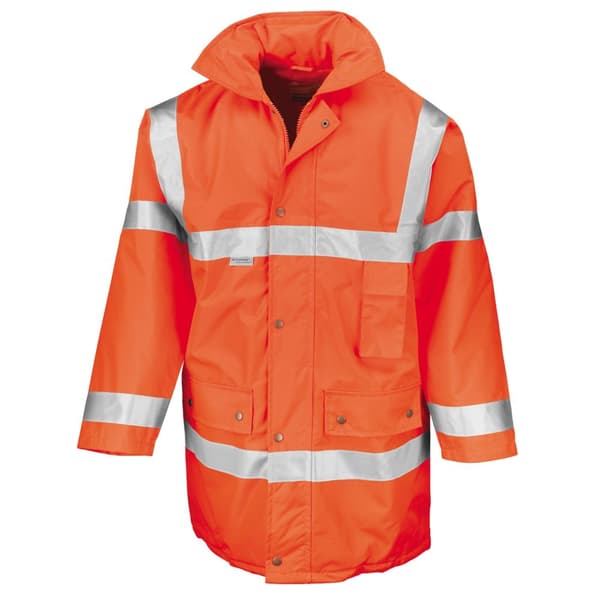 SAFE-GUARD by Result Mens Motorway Hi-Vis Coat Orange L