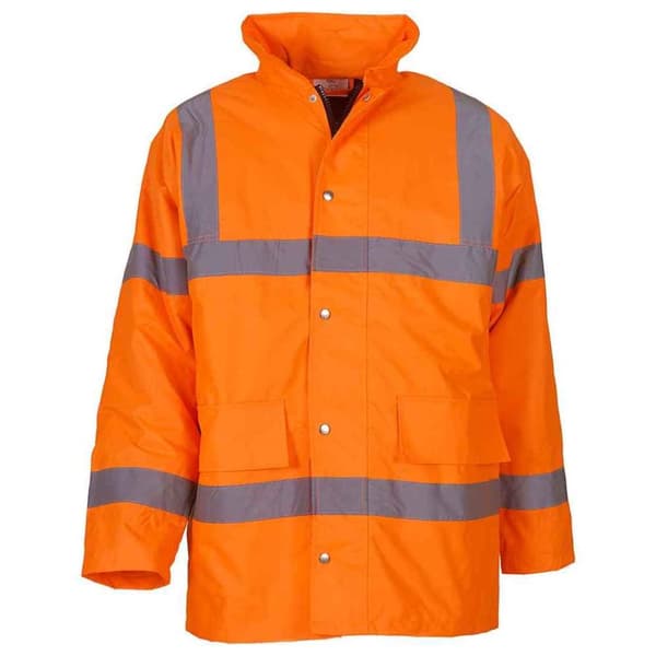 Yoko Unisex Adult Classic Motorway Hi-Vis Safety Padded Jacket Orange 5XL