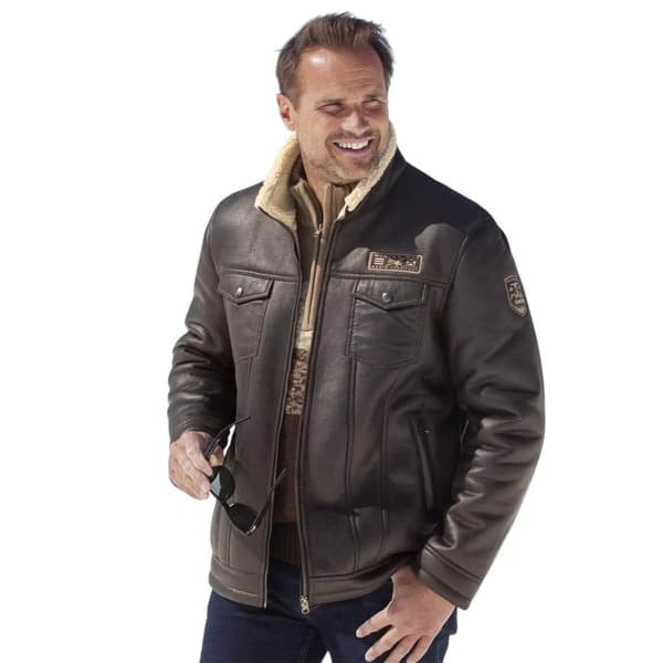 Atlas For Men Aviator-jacka i mocka för herrar