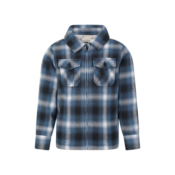 Mountain Warehouse Barn/Kids Stream Rutig Borg Fodrad Skjortjacka med hel dragkedja