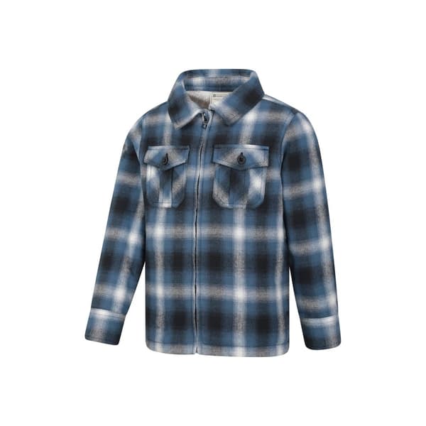 Mountain Warehouse Barn/Kids Stream Rutig Borg Fodrad Skjortjacka med hel dragkedja