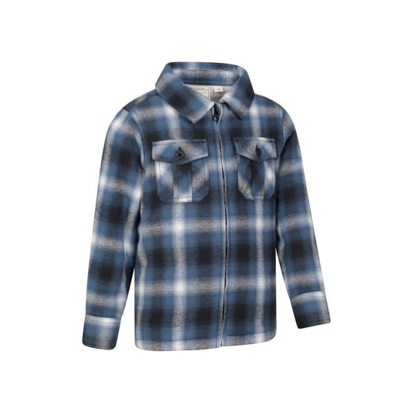 Mountain Warehouse Barn/Kids Stream Rutig Borg Fodrad Skjortjacka med hel dragkedja