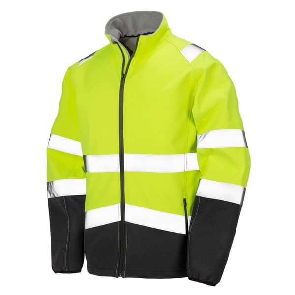SAFE-GUARD by Result Unisex Adult Hi-Vis Softshell Printable Safety Jacket Fluorescent Yellow 3XL