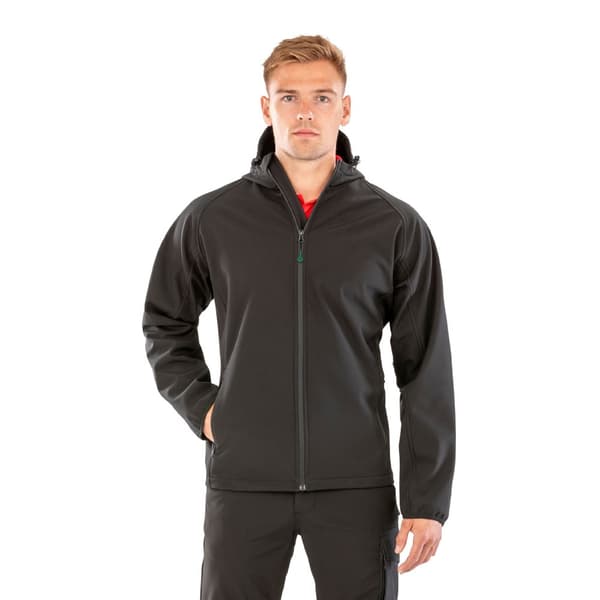 Result Mens Hooded 3 Layer Recycled Soft Shell Jacket