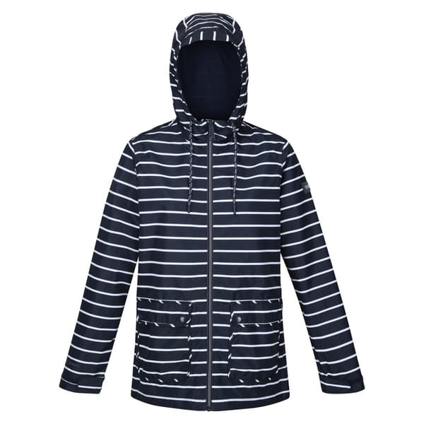 Regatta Womens/Ladies Bayletta Striped Waterproof Jacket Navy/White 18 UK