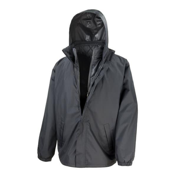 Result Core Mens 3 in 1 Waterproof Jacket Black S