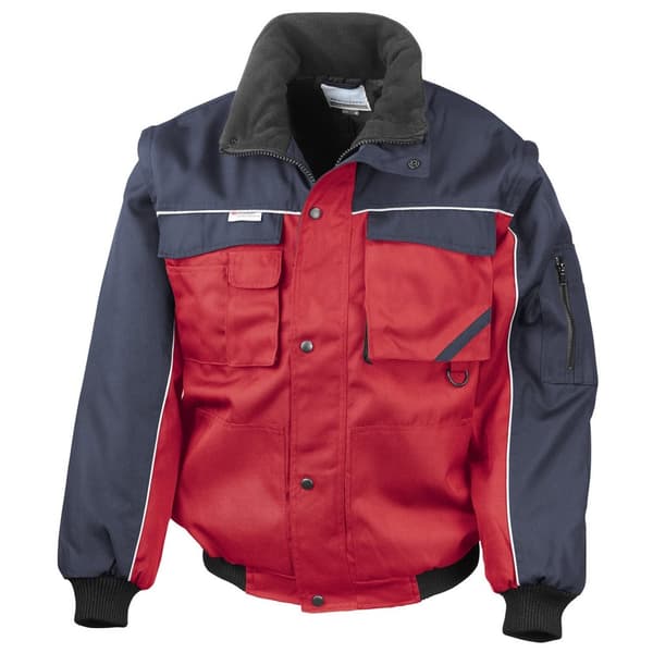 WORK-GUARD by Result Mens Heavy Duty Zip-off Sleeves Pilot Jacket
