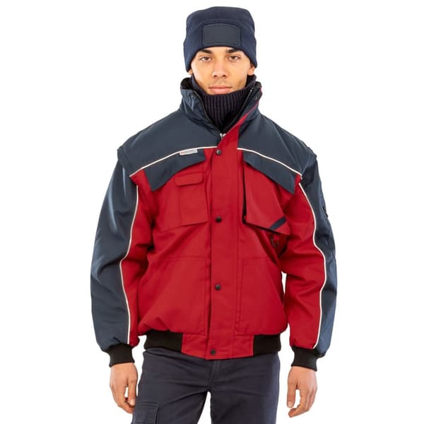 WORK-GUARD by Result Mens Heavy Duty Zip-off Sleeves Pilot Jacket