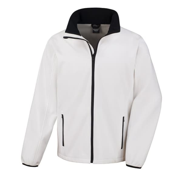 Result Core Mens Printable Soft Shell Jacket White/Black M