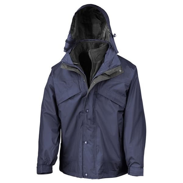 Result Mens Zip And Clip vattentät 3 i 1 jacka