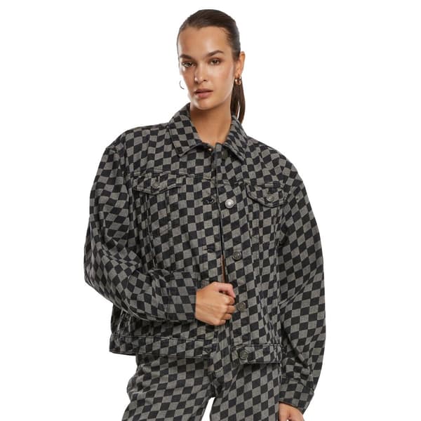 Urban Classics Womens/Ladies 80s Laser Check Oversized Denim Jackets
