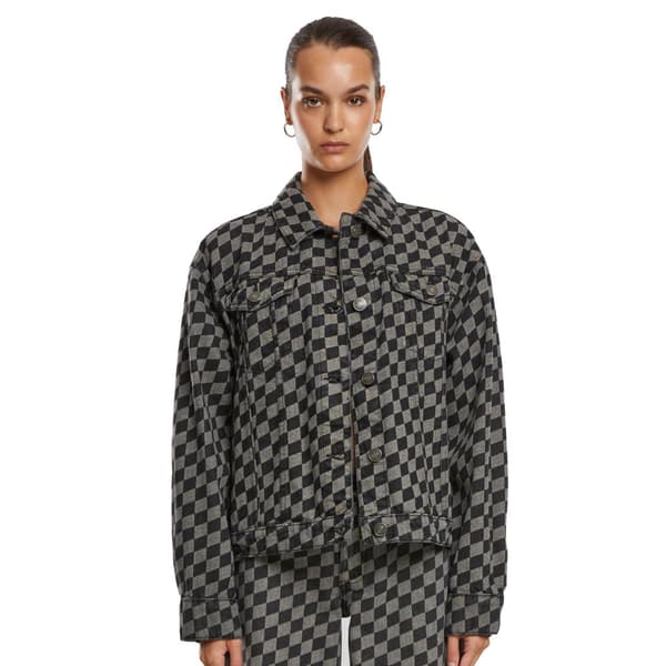 Urban Classics Womens/Ladies 80s Laser Check Oversized Denim Jackets