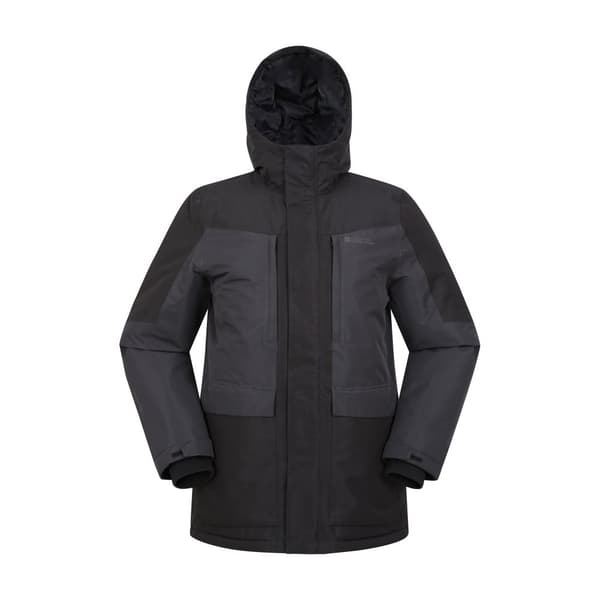 Mountain Warehouse Mens Tephra Waterproof Padded Parka Dark Grey XS