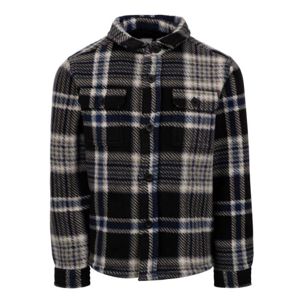 Trespass Boys Checkley Microfleece Shirt Black 9-10 Years