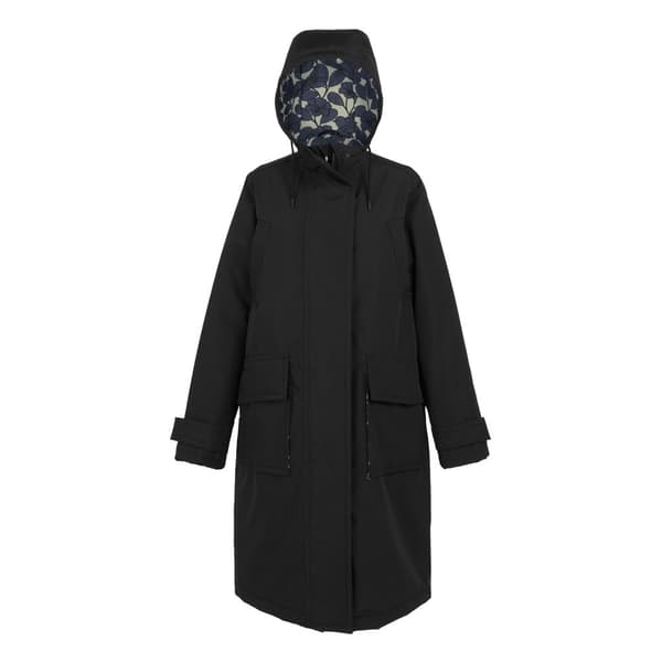 Regatta Womens/Ladies Orla Kiely Birdy Longline Waterproof Jacket Black/Grey 12 UK