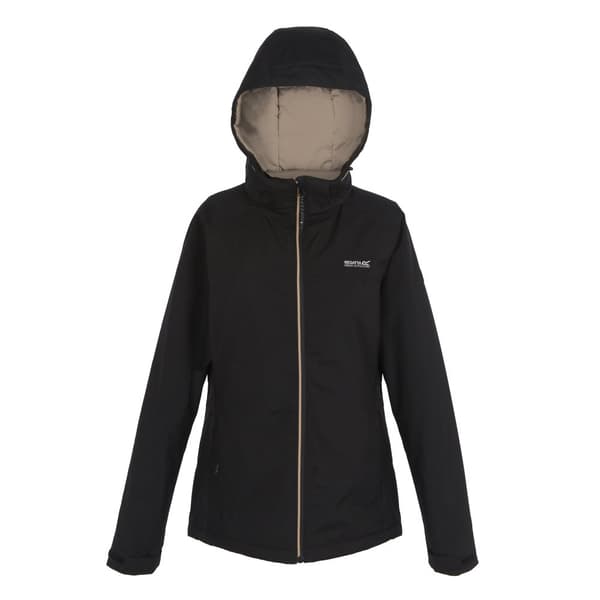 Regatta Frelton vattentät jacka för dam och dam Black/Warm Taupe 14 UK