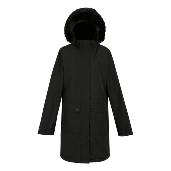 Regatta Womens/Ladies Faux Fur Trim Parka Black 8 UK