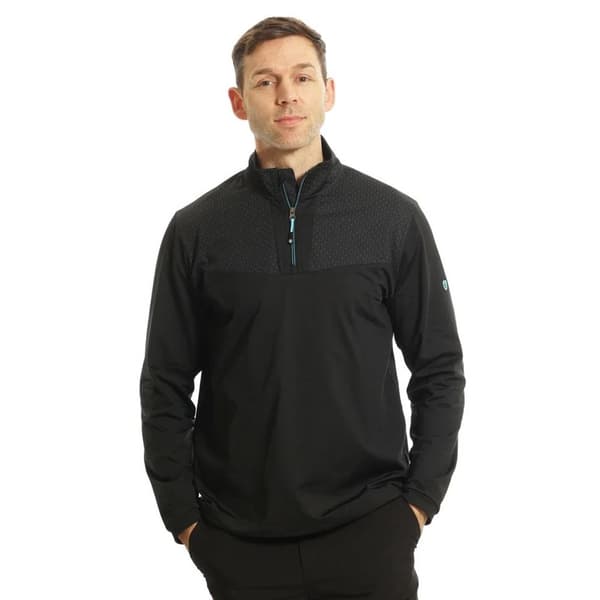 Island Green Mens Abstract Zip Neck Golf Base Layer Top