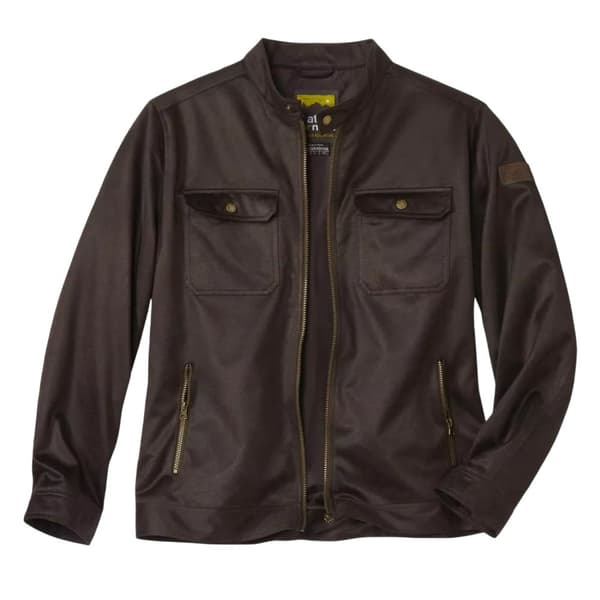 Atlas For Men Mens Faux Suede Water Repellent Jacket Brown 4XL