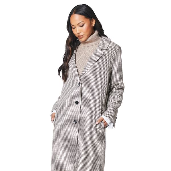 Principles Womens/Ladies Checked Single-Breasted Longline Coat Neutral 14 UK