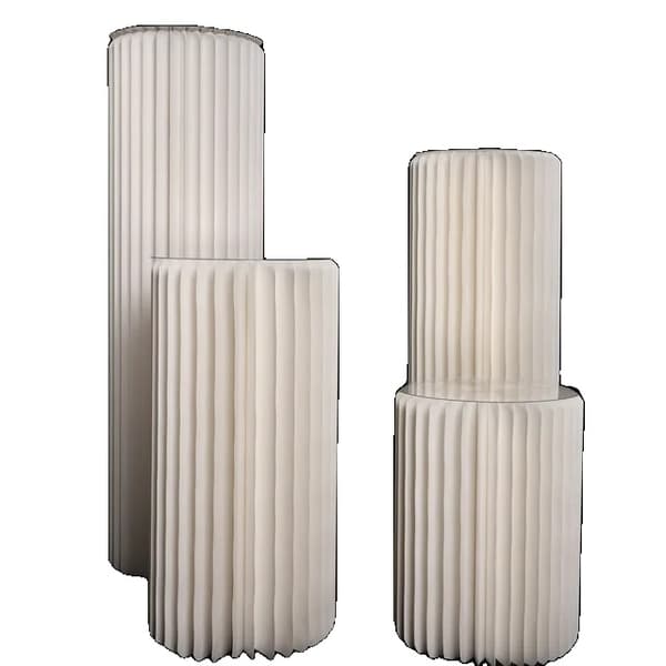 Fødselsdagsdekoration, Foldedesign, Cylindrisk form, 20 40 60 80 100hvid