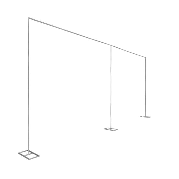 Bröllopsbakgrundsställning, 6 meter bred, stabil design i kolfiberstål,Silver, 10x20FT