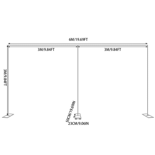 Bröllopsbåge Ställning, Modern Kolfiberstål Konstruktion, Fristående Design, Storlek 6m x 3m