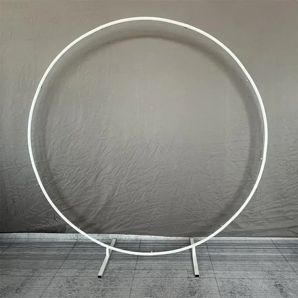 Järblomsbåge, Elegant Rund Form, Anpassningsbara Storlekar,1.5m(59.1in), Vit
