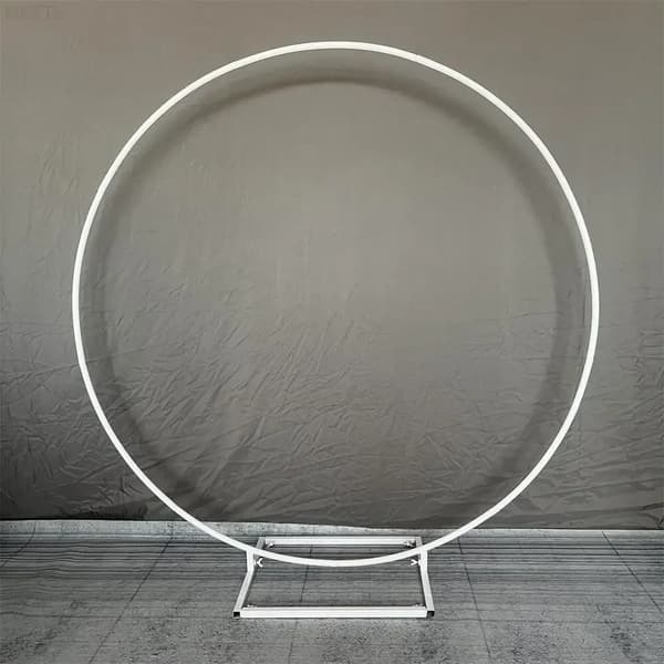 Järblomsbåge, Elegant Rund Form, Anpassningsbara Storlekar,Vit-kvadrat bas, 2m(78.7in)